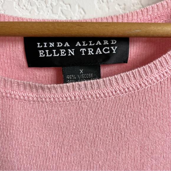 Linda Allard X Ellen Tracy Pink Knit Sweater Shell - Picture 6 of 6